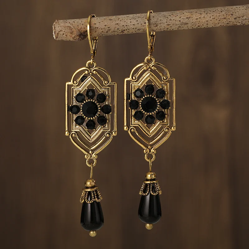 Charm™ | Vintage Black Crystal Earrings