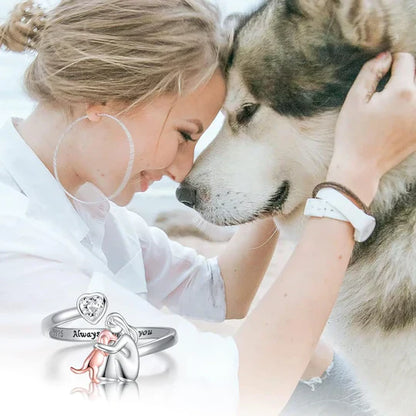 Mya™ | Adjustable Silver Dog Ring for Women