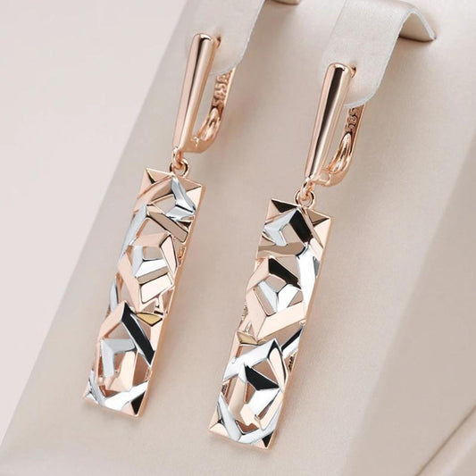 Elegant™ | Gold & Silver Rectangular Earrings for Women