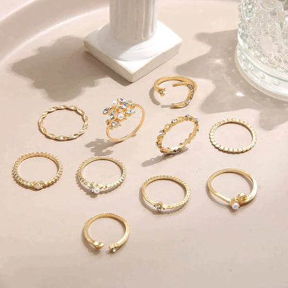 Boho™ | Set of 10 Pairs of Rings in Silver and Gold