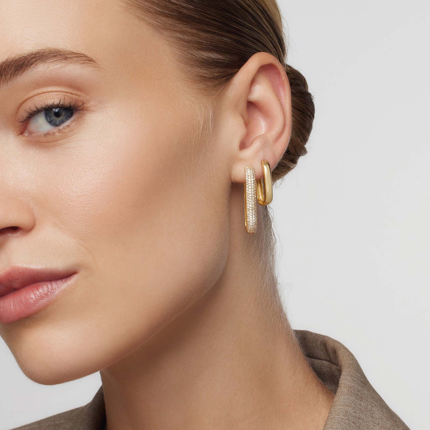 Icona™ | Large Gold Pave Hoop Earrings