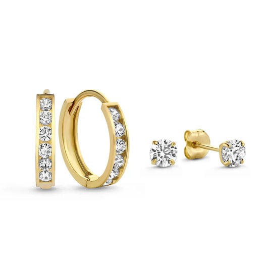 Brillane™ | Golden Stone Earring Set