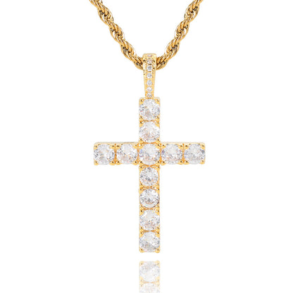 Faith™ | Golden Moissanite Cross Necklace