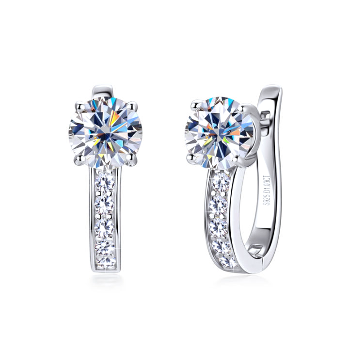 Channel™ | Gold Moissanite Huggie Earrings